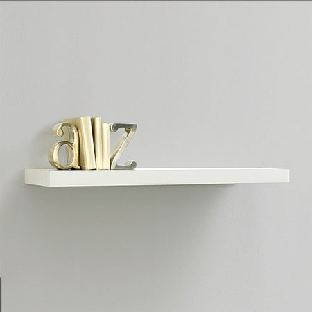 InPlace Shelving 23.6" W x 10.2" D x 2" H Floating Wood Wall Shelf, White