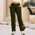 thumbnail image 2 of Delayuji Business Casual Pants for Women Women's Fleece Lined Sweatpants Cotton Straight Leg Pants with Pockets Drawstring L Green, 2 of 9