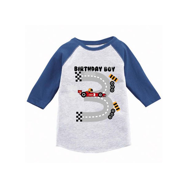 Awkward Styles Awkward Styles Birthday Boy Race Car Toddler Raglan