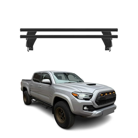 OMAC Top Roof Racks Cross Bars fits Toyota Tacoma 2016-2021 2 Pcs Black Aluminium