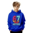thumbnail image 2 of Boys Hooded Sweatshirt with Graphic Print Long Sleeve Pullover Casual Athletic Jacket for Kids Youth Outdoor Activities Comfort Fit, 2 of 7