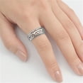 thumbnail image 4 of Antiqued Swirl Filigree Bead Cocktail Ring .925 Sterling Silver Band Jewelry Female Male Size 10, 4 of 4