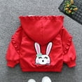 thumbnail image 3 of SILVERCELL Spring and Autumn Children's Hooded Windbreaker Ruffle Edge Coat with Puppy Rabbit for 8M-5T Infant Toddler, 3 of 4