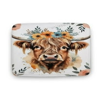 Farmhouse Cow Bath Mat Cute Animal Rustic Farmhouse Style Bathroom Rug 16"x24" Memory Foam Bathroom Mat/Bath Rugs