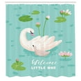 thumbnail image 3 of Ambesonne Saying Shower Curtain, Swan Welcoming, 69"Wx70"L, Lime Green Pale Eggshell, 3 of 5