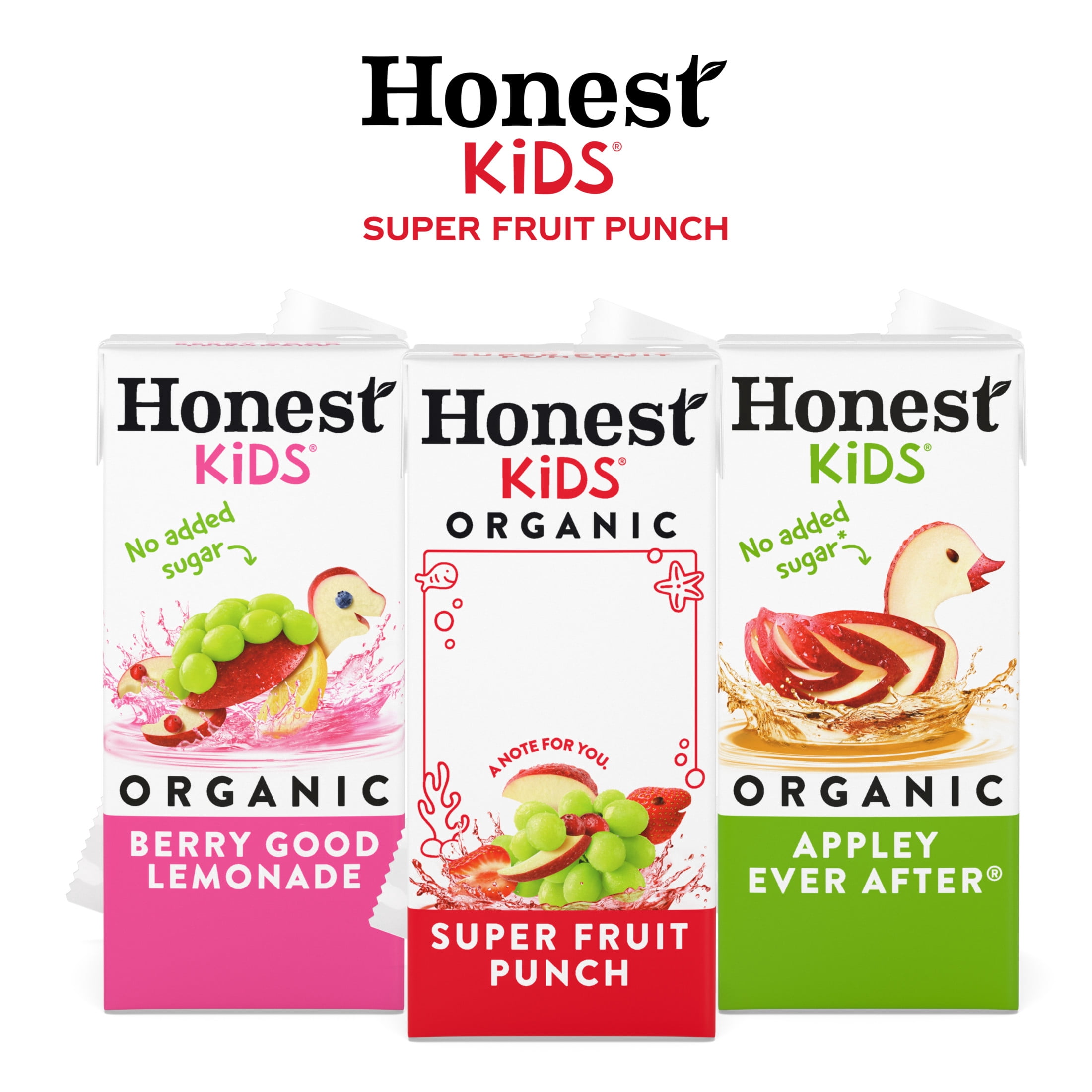 Honest Kids Super Fruit Punch Organic Juice Drink Cartons, 6 fl oz, 8 Pack