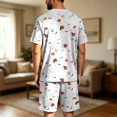 thumbnail image 7 of Leidass Mens Halloween Pajama Set Short Sleeve Sleepwear Lounge Set Crew Neck Tee and Shorts Casual Homewear Two Piece Outfit White M, 7 of 7