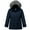 Navy, variant on GGleaf Women's Plus Size Quilted Winter Coat Warm Puffer Jacket Thicken Parka with Removable Hood Army Green 4X