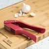 Tasty Garlic Press with 2 Compartments for Mincing or Slicing, Stainless Steel, Dishwasher Safe, Red