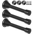 thumbnail image 1 of Paquete de 3 topes de puerta resistentes y flexibles de 85 mm con puntas de goma negras, resorte de acero flexible, 1 of 5