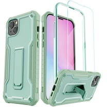 ExoGuard For iPhone 14 Plus Case, Phone Case with Screen Protector and Kickstand (Green)