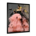 thumbnail image 2 of Designart "Black and Pink Surreal Fashion Queen" Inspirational Framed Wall Art - Glam Pink Fashion Entryway Framed Wall Art Print, 2 of 6