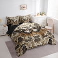 thumbnail image 3 of Homewish Bohemian Moth Animal Bedding Comforter Set 7 Pieces, Vintage Damask Flower Full Bedding Set, Tribal Mandala Style Reversible Fitted Sheet Flat Sheet, Breathable Home Decor, 3 of 7