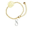 thumbnail image 2 of Delight Jewelry Silvertone Dance Infinity Sign Gold-tone Flower Link Chain Bracelet, 6.75"+2" Extender, 2 of 4