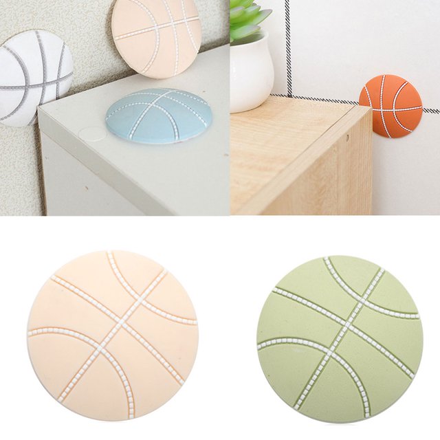 4pcs Mute Door Rear Wall adhesive pad; Crash Waterproof Anti-Collision Adhesive Pad Basketball Style 5cm