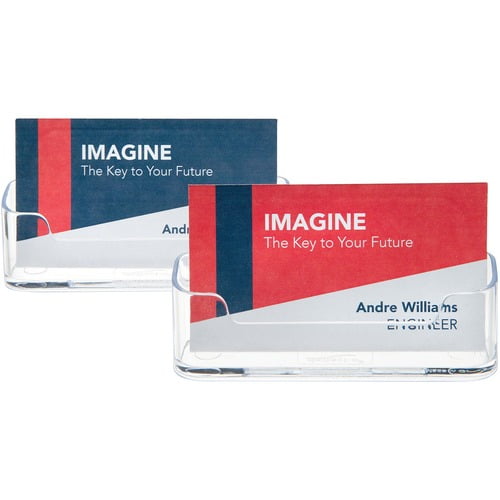 Deflecto Business Card Holders - Plastic - 2 / Pack - Clear | Bundle of 10 Packs