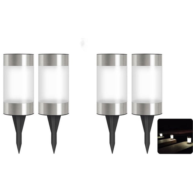 Lámpara cilíndrica solar pequeña Enchufe de tierra 4LED Luz de jardín Luz de jardín súper brillante Luz de paisaje de patio de césped TUNC Sencillez