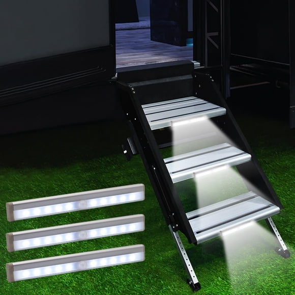 Luces de escalón LYCARESUN para RV, sensor de movimiento, 10 LED, paquete de 3