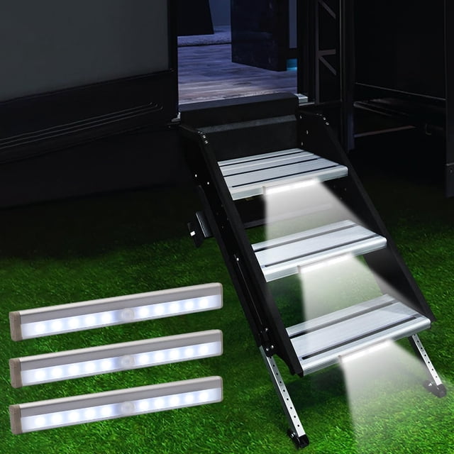 Luces de escalón LYCARESUN para RV, sensor de movimiento, 10 LED, paquete de 3