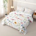 thumbnail image 3 of Homewish Spring Garden Floral Twin Quilt Set,Girls Flower Dragonfly Twin Coverlet Set,2-Piece, 3 of 7