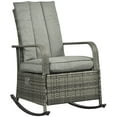thumbnail image 2 of Outsunny PE Rattan Rocking Recliner with Footrest, Gray, 2 of 9