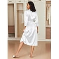 thumbnail image 4 of Ekouaer Silk Robes for Women Long Satin Bride Bridesmaid Wedding Party Robes Lightweight Sexy Sleepwear with Pockets, 4 of 7