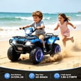 thumbnail image 2 of KEEPSUN 24V Kids ATV, Ride on Toys for Toddlers, 4 Wheeler Electric Quad with Music, Spring Suspension, LED Lights, 2 Storage Racks, Ride On Car Gift for Boys Girls Ages 2-4 - Blue, 2 of 7