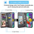 thumbnail image 2 of Galaxy A51 Case, [5G Version] Galaxy A51 Wallet Case,Takfox ID Cash Credit Card Slots Holder Pouch Folio Flip PU Leather Cover Shell Kickstand Detachable Magnetic Hard Case & Lanyard - Black, 2 of 7