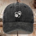 thumbnail image 2 of ibiyuan Womens Baseball Caps Women's Hats Unisex Baseball Hat with Embroidered Heart and Dog Design Adjustable Washed Dad Cap for Outdoor Travel, 2 of 3
