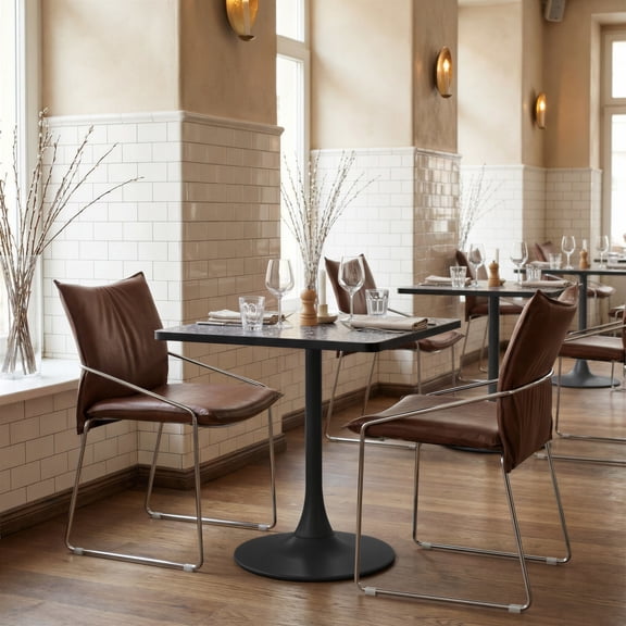 Pola Dining Chair Brown Dining Chair, Modern Style, Plush and durable faux leather fabric, Plywood, Indoor Dining