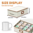 thumbnail image 6 of Aokeyee 2 Pack Cup and Mug Storage Box Hard Shell Holds 24 Coffee Mugs Glasses Stackable Organizers with Lid Handles Zippers Label for Moving Ivory, 6 of 7