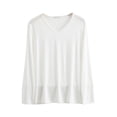 thumbnail image 6 of Women's Long Sleeve V Neck Soft Cotton T Shirt Top Casual Comfy Trendy Sleep Pajama Blouse, 6 of 6