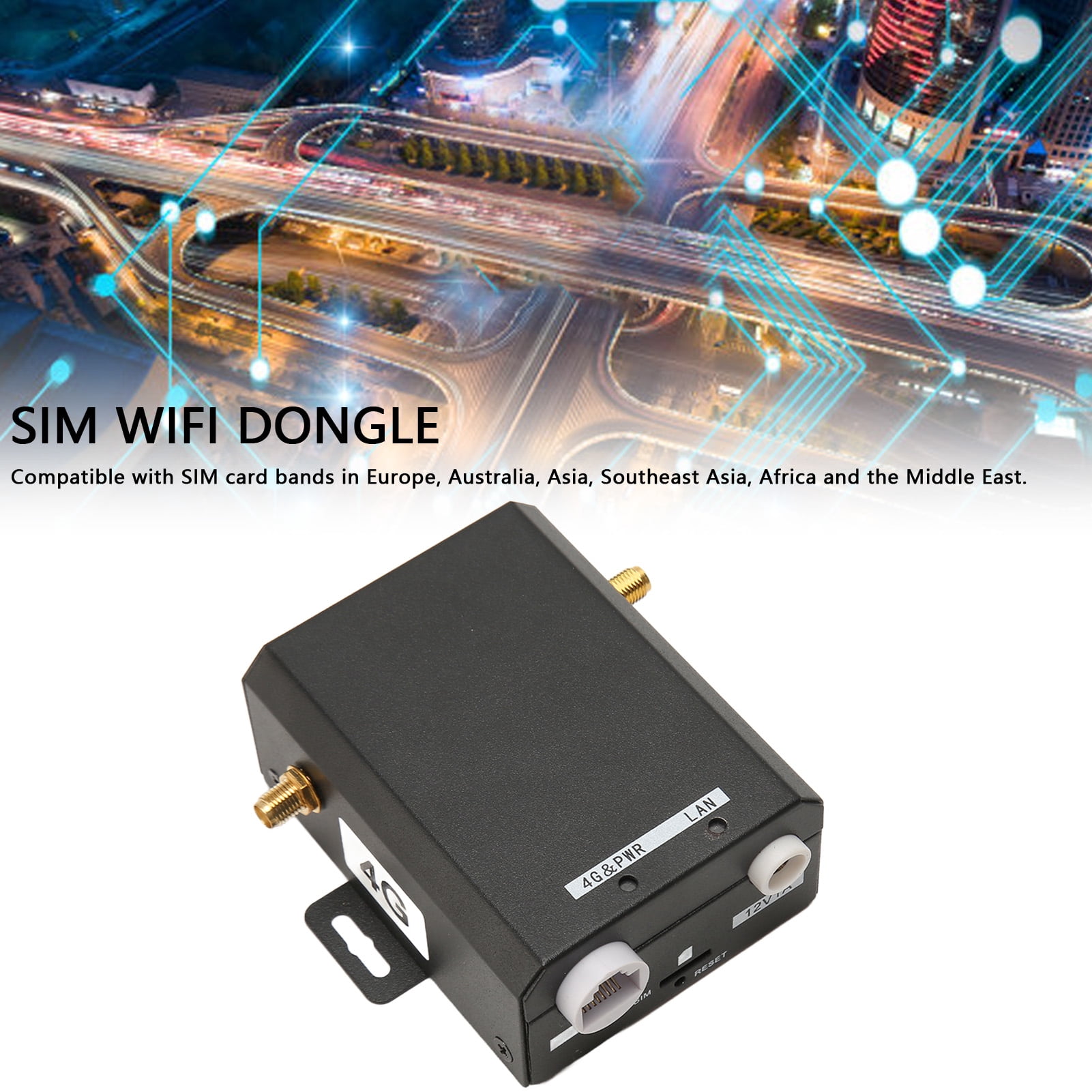 Portable 4G LTE Router With 2 Antennas, Fast 150Mbps WiFi For Up To 16 Users, Global Coverage
