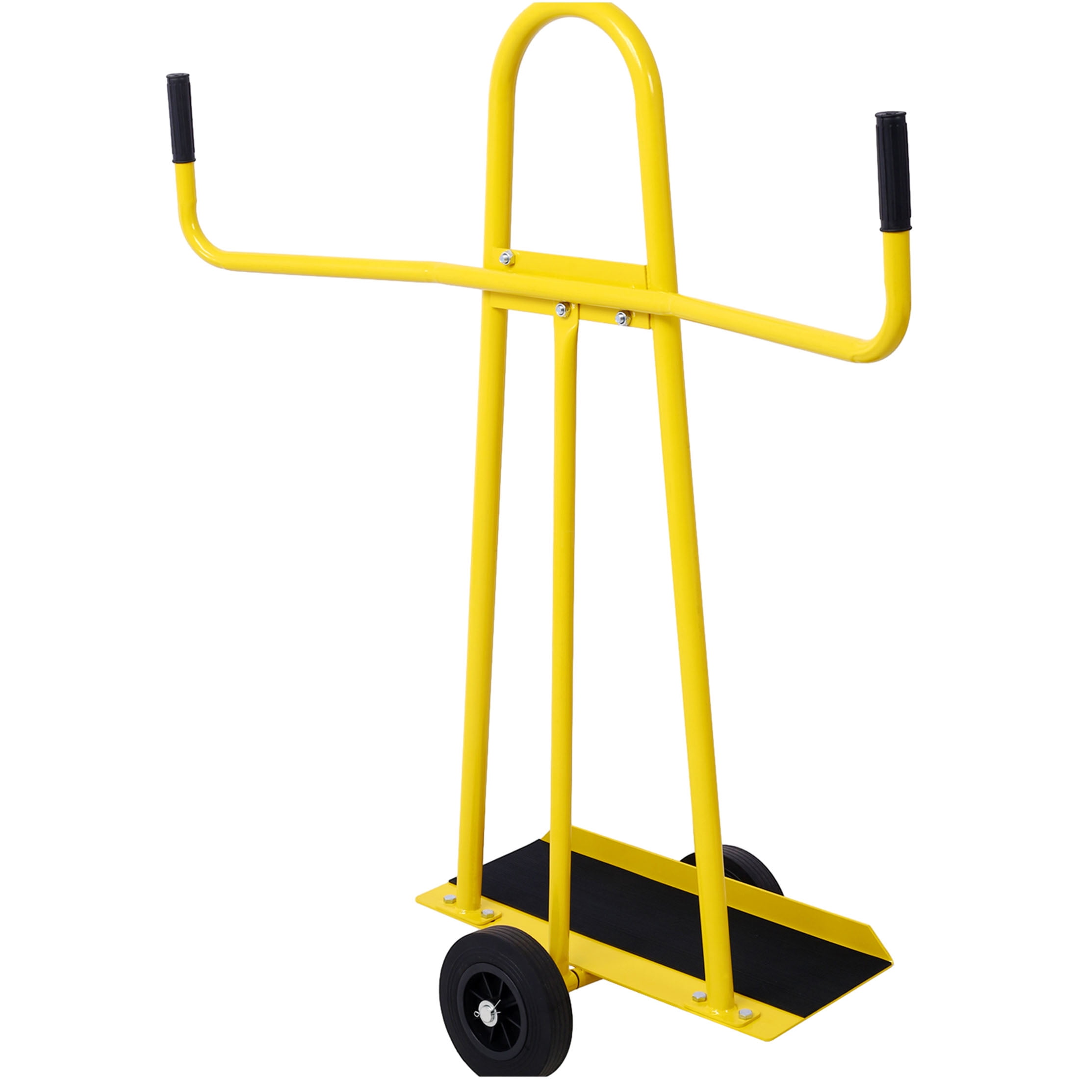 JERFIT Heavy Duty Drywall Hand Truck, 750 lbs Capacity Panel Cart Dolly with 7.5" Wheels & Brake, Yellow Steel Construction for Secure Material Moving