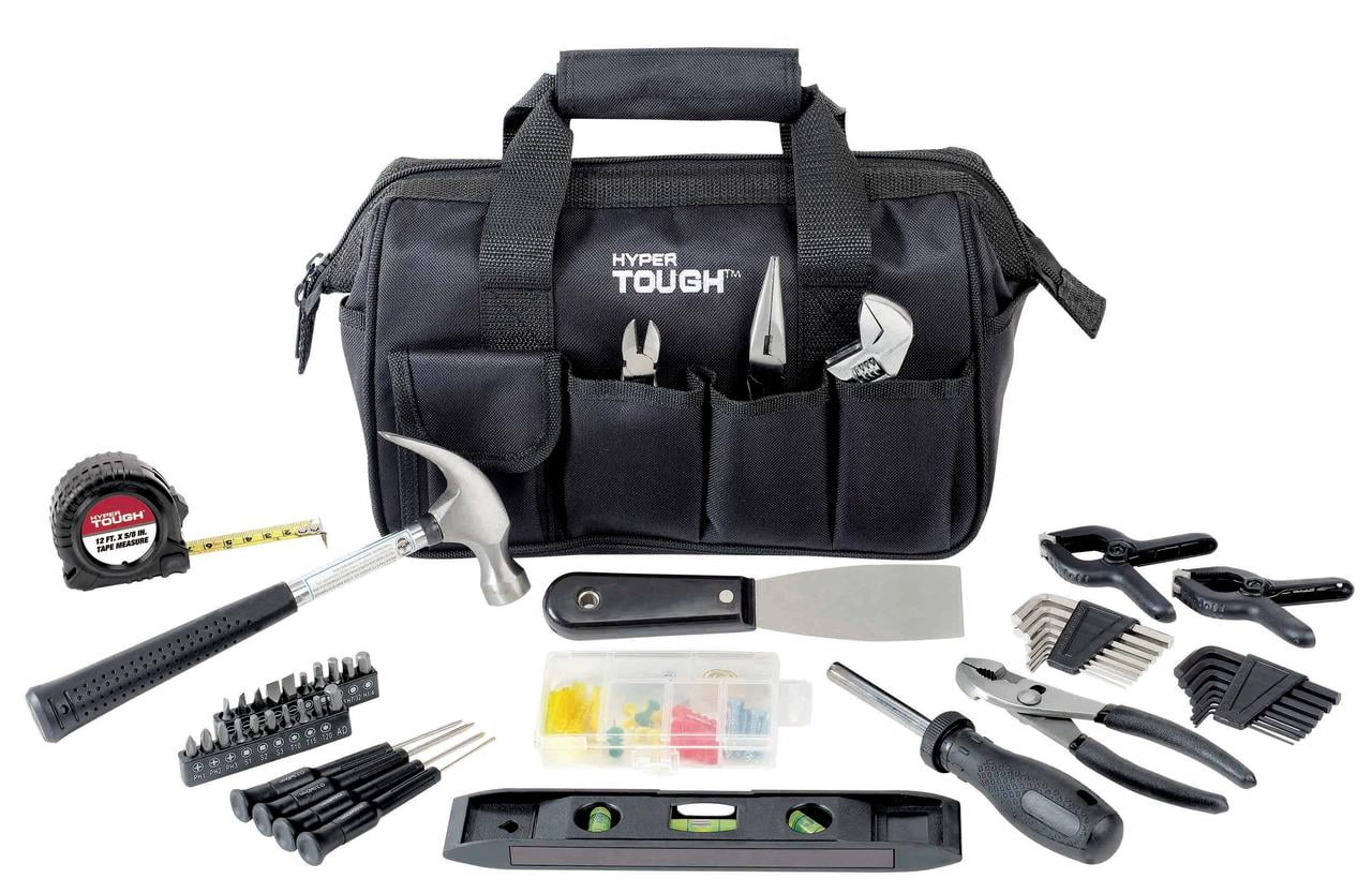 Essentials Around-the-House Homeowner's Tool Set with Black Tool Bag 32-Piece