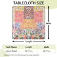 thumbnail image 2 of Pioneer Flower Floral Print Pattern Square Fitted Tablecloth with Elastic Edge,Square Table Cover,Washable Elastic Table Cover for Home Kitchen Party Decor 36"x36", 2 of 6