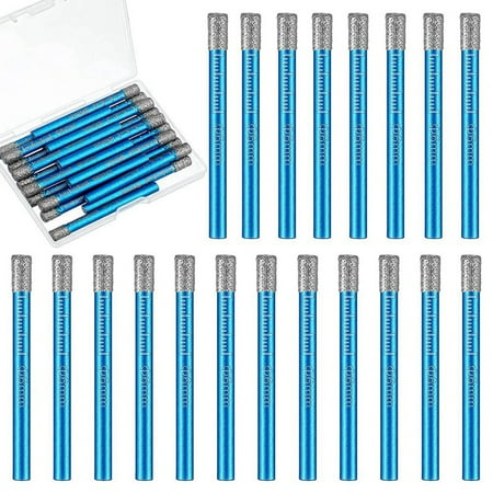 

1/4 Inch Dry Diamond Drill Bits Set 20Pcs 6mm Tile Drill Bits Diamond Core Drill Bits for Ceramic Stone Granite