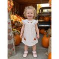 thumbnail image 5 of Cjfdfy Kids Toddler Baby Girl Thanksgiving Dress Outfit Little Baby Girls Summer Fall Plaid Gingham Dress Turcky Bread Embroidery Flying Sleeve A-line Dresses, 5 of 8