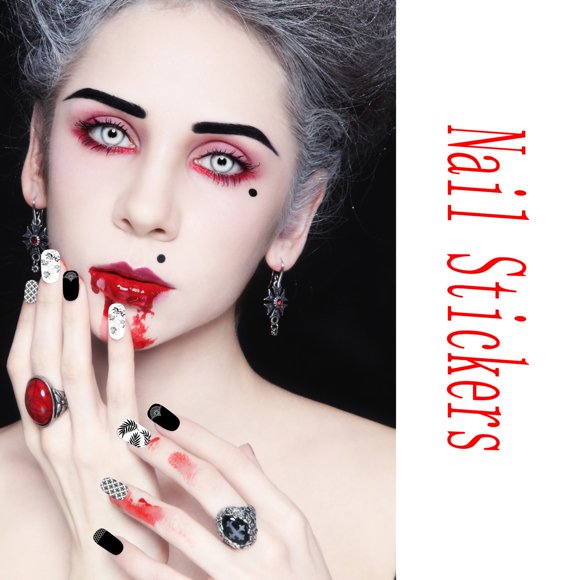 onlyliua para El Hogar Serie de Pegatinas para Uñas En Blanco y Negro Llena de Pegatinas para Uñas