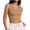 Khaki, variant on Womens Y2k Tops Summer Basic Tees Stretchy Padded Square Neck Sleeveless Crop Tank Top for Women