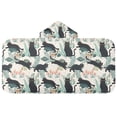 thumbnail image 5 of Yayeee Kids Hooded Towel with Hand Pockets Beach Soft Absorbent Bath Wrap 50 x 23.5 inch, Black Floral Cat Pattern, 5 of 5