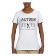 thumbnail image 3 of Autism Is Not A Disablity It's A Different Abilty | Autism Awareness Dabbing Skeleton Inspirational Christian Womens Graphic T-Shirt, White, 3X-Large, 3 of 5