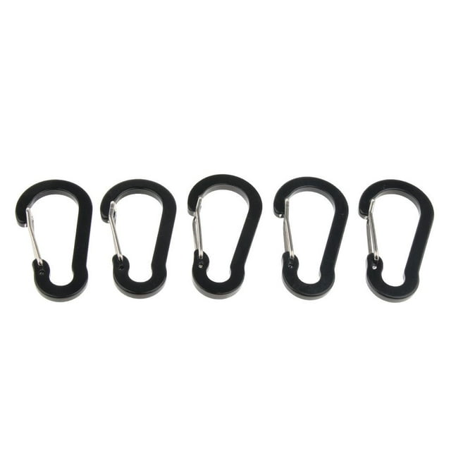 Clips de Mosquetón de 5 Piezas Soledad Llavero Hebilla Aluminio Negro