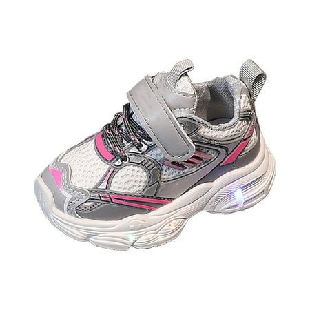 BOBOGOJP Boys Girls Sneakers Slip-on Comfortable Light Weight Skin-Friendly Causal Running Tennis Shoes (Hot Pink 8)
