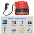 thumbnail image 5 of LVYUAN 300W Modified Sine Wave Power Inverter 12V DC to 110V AC Vehicles Converter 2 AC Outlets + 2USB Charger Car Plug Adapter for Laptop, Computer, Car, RV, Camping & Home Red, 5 of 8