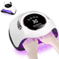 thumbnail image 1 of Lámpara UV para uñas, secador de uñas profesional automático UV LED de 180 W, 4 temporizadores (10/30/60/99 segundos), pantalla LCD grande, base magnética desmontable, para esmalte de uñas semipermane, 1 of 5