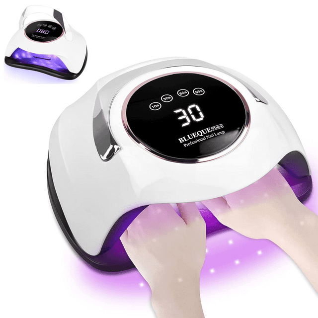 Lámpara UV para uñas, secador de uñas profesional automático UV LED de 180 W, 4 temporizadores (10/30/60/99 segundos), pantalla LCD grande, base magnética desmontable, para esmalte de uñas semipermane