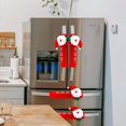 thumbnail image 2 of Lopsity 2 Pieces Christmas Refrigerator Door Handle Cover Kitchen Appliance Covers Fridge Microwave Oven Dishwasher Refrigerator Door Handle Covers Protector Christmas Decorations (Red), 2 of 5
