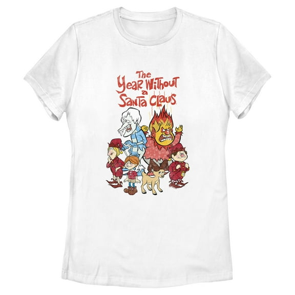 Women's The Year Without a Santa Claus Group Shot  Graphic Tee White Large