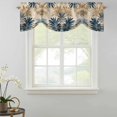 thumbnail image 2 of Tie Up Valances for Windows, Blue Brown Palm Leaf Adjustable Valance Curtains Window Treatment for Living Room/Bedroom, Summer Botanical Vintage Rod Pocket Kitchen Curtains & Drapes 42x12 Inch, 2 of 9